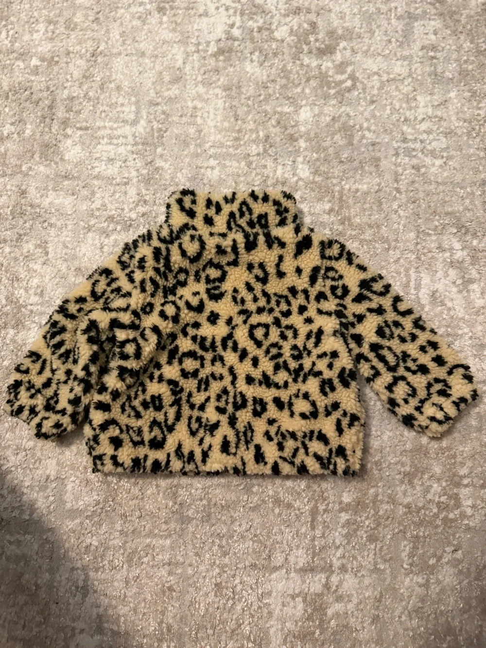 Ralph Lauren Kids Leopard Print Plush Zip Jacket - Beige & Black size 9M